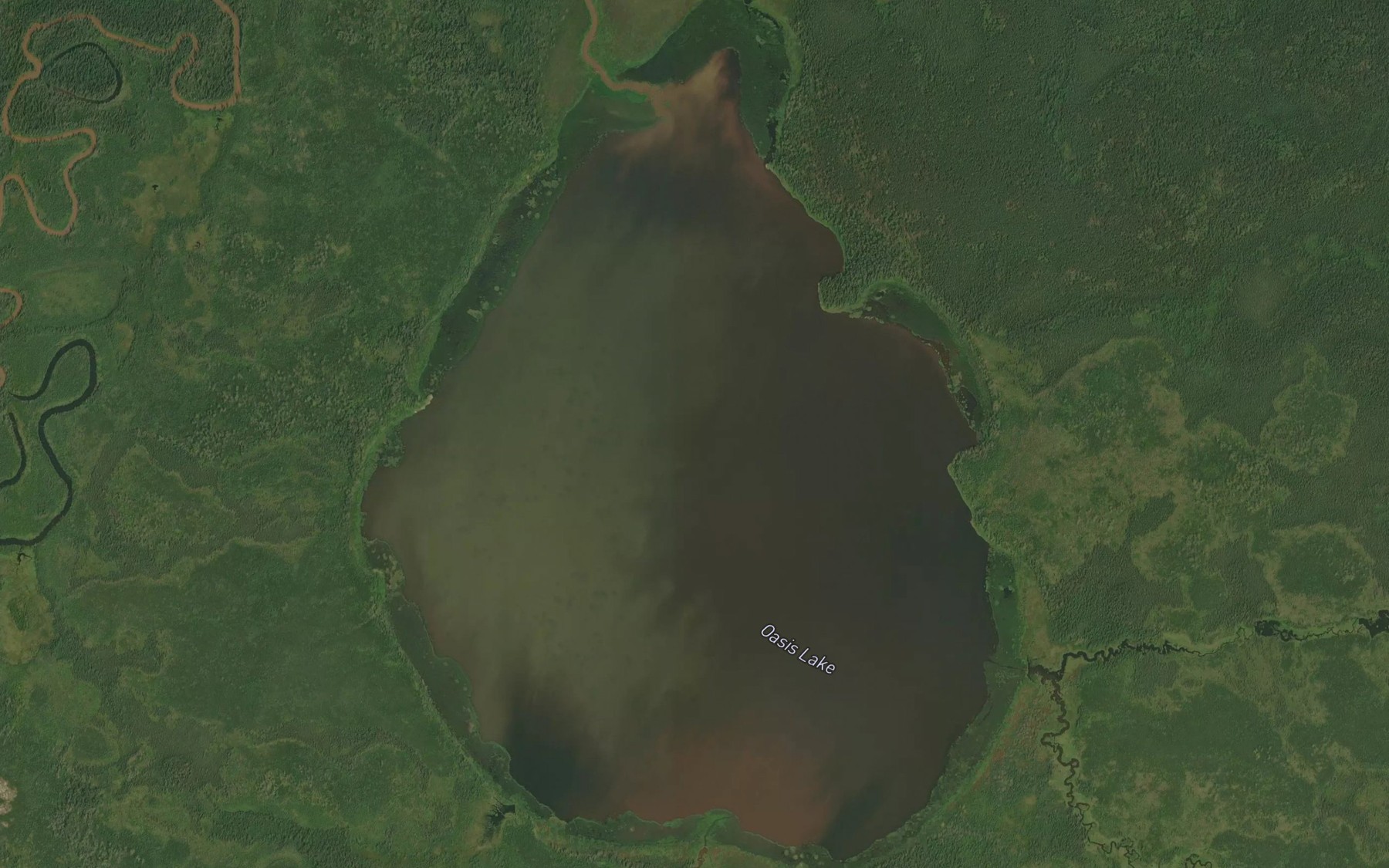 Satellite map of the Oasis Lake