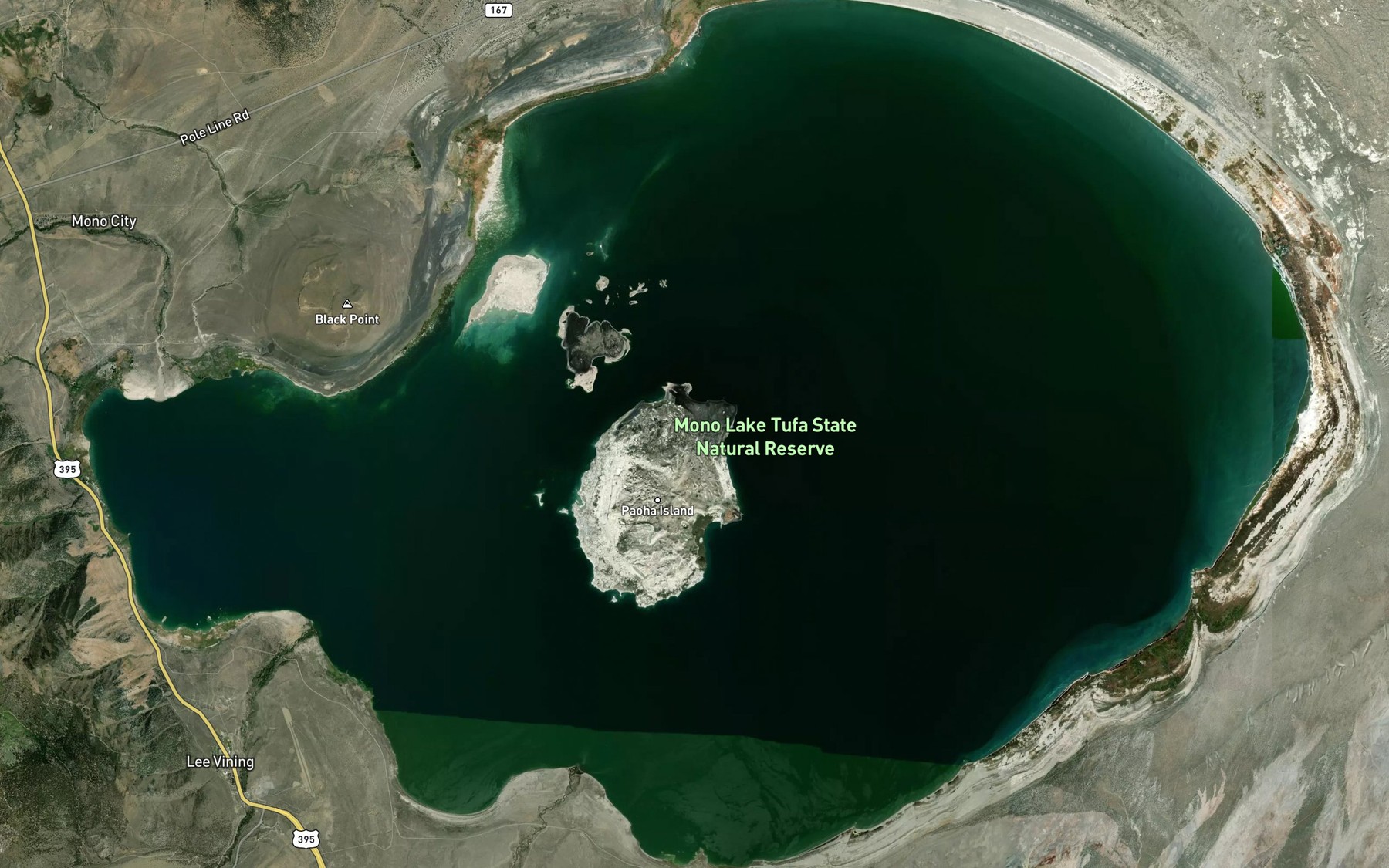 Satellite map of the Mono Lake