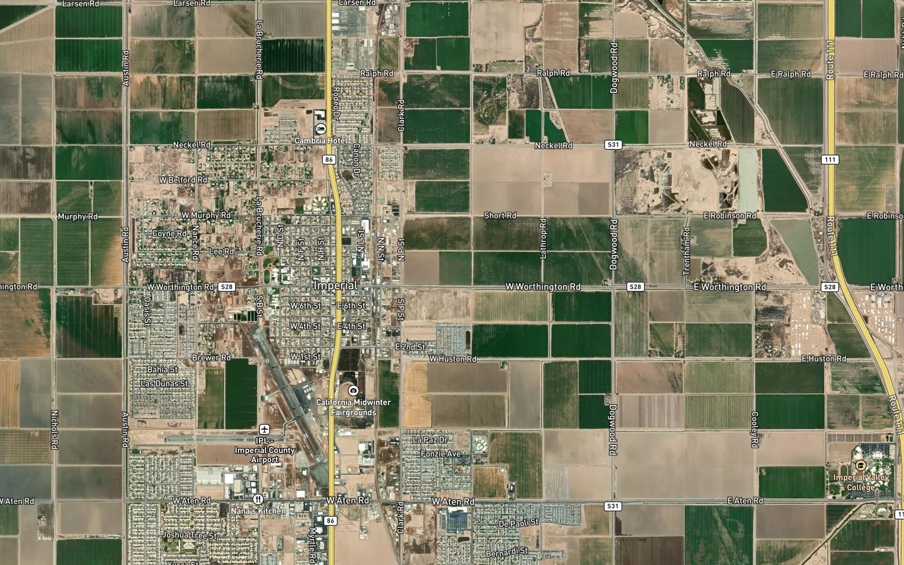 Satellite map of the Date Lateral Seven-A
