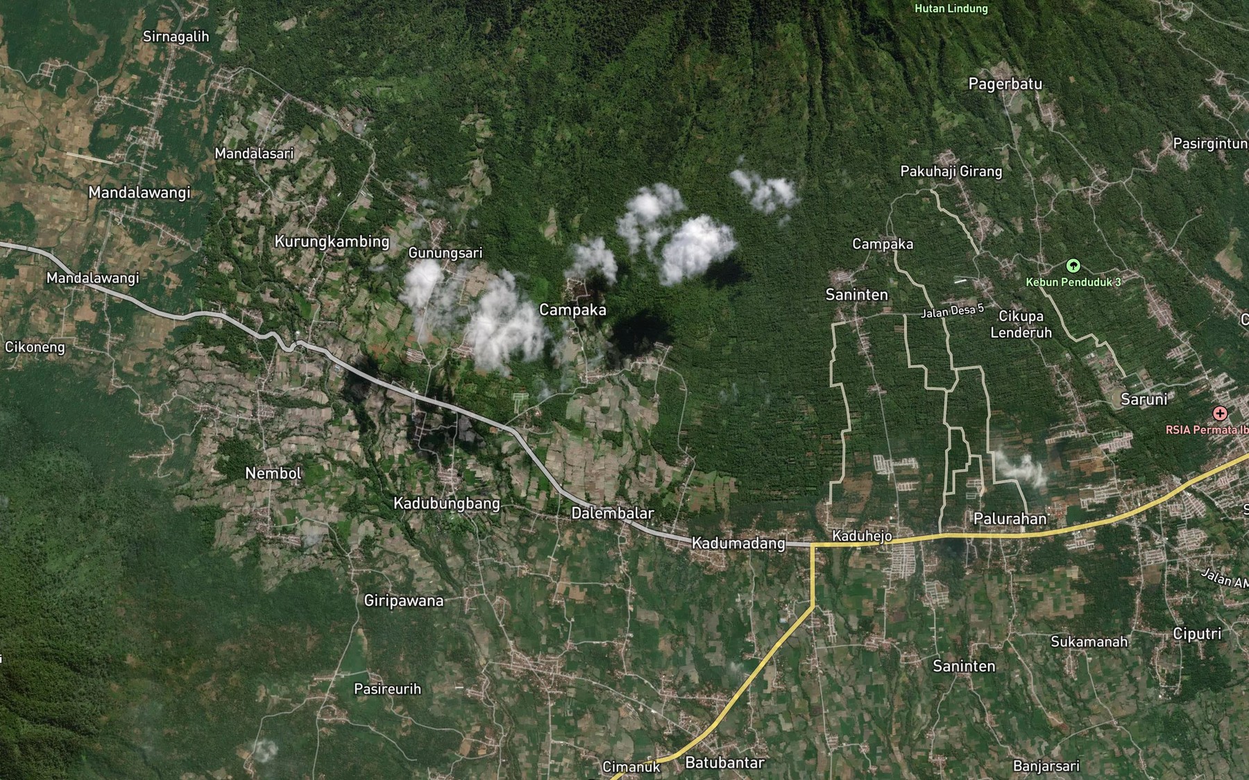 Satellite map of the Ci Leutik