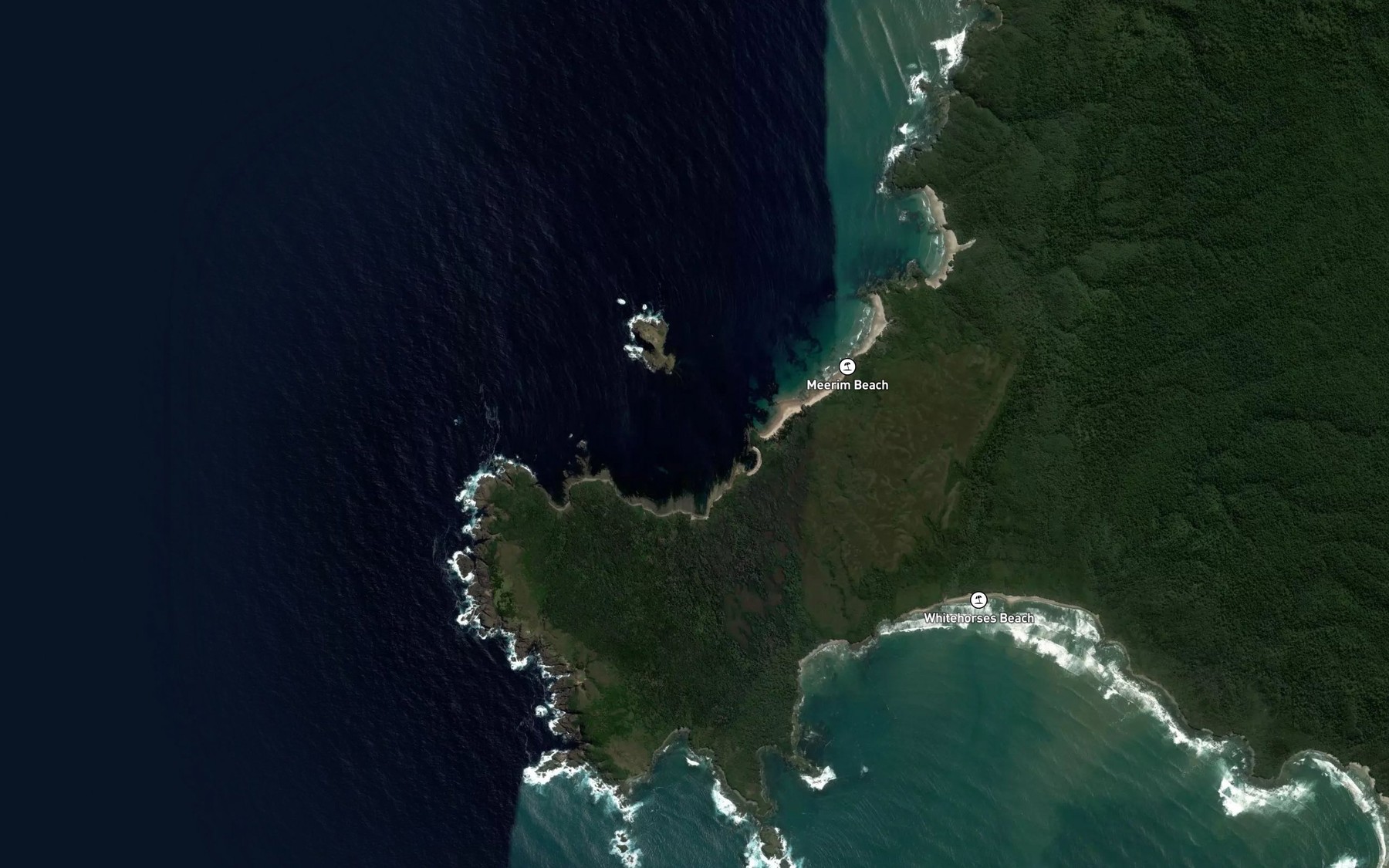 Satellite map of the Sanctuary Bay