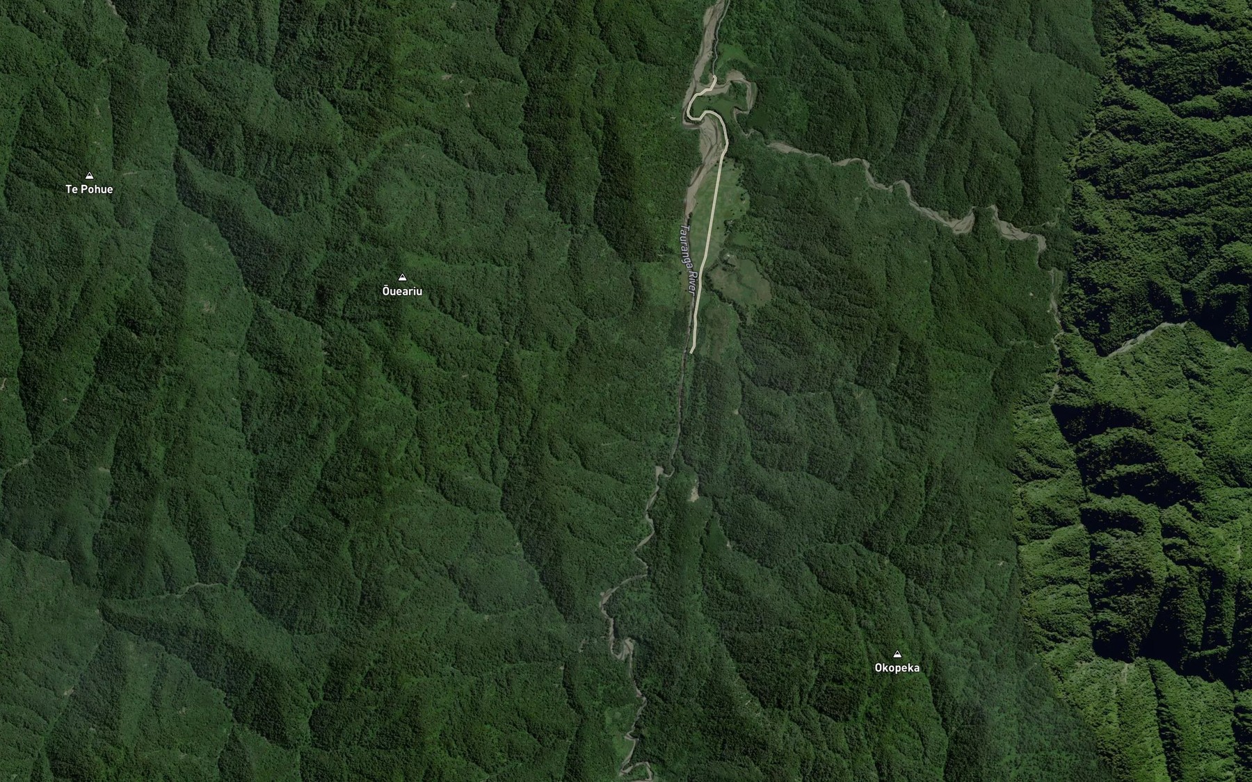 Satellite map of the Te Umukuri Stream