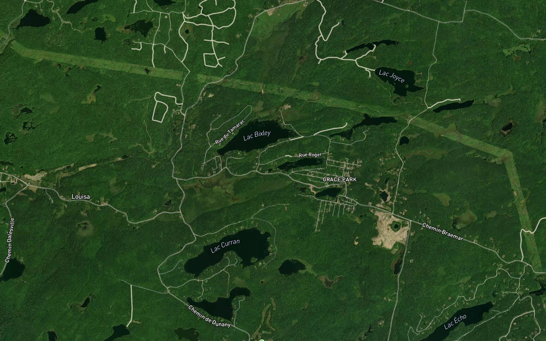 Satellite map of the Lac Lise