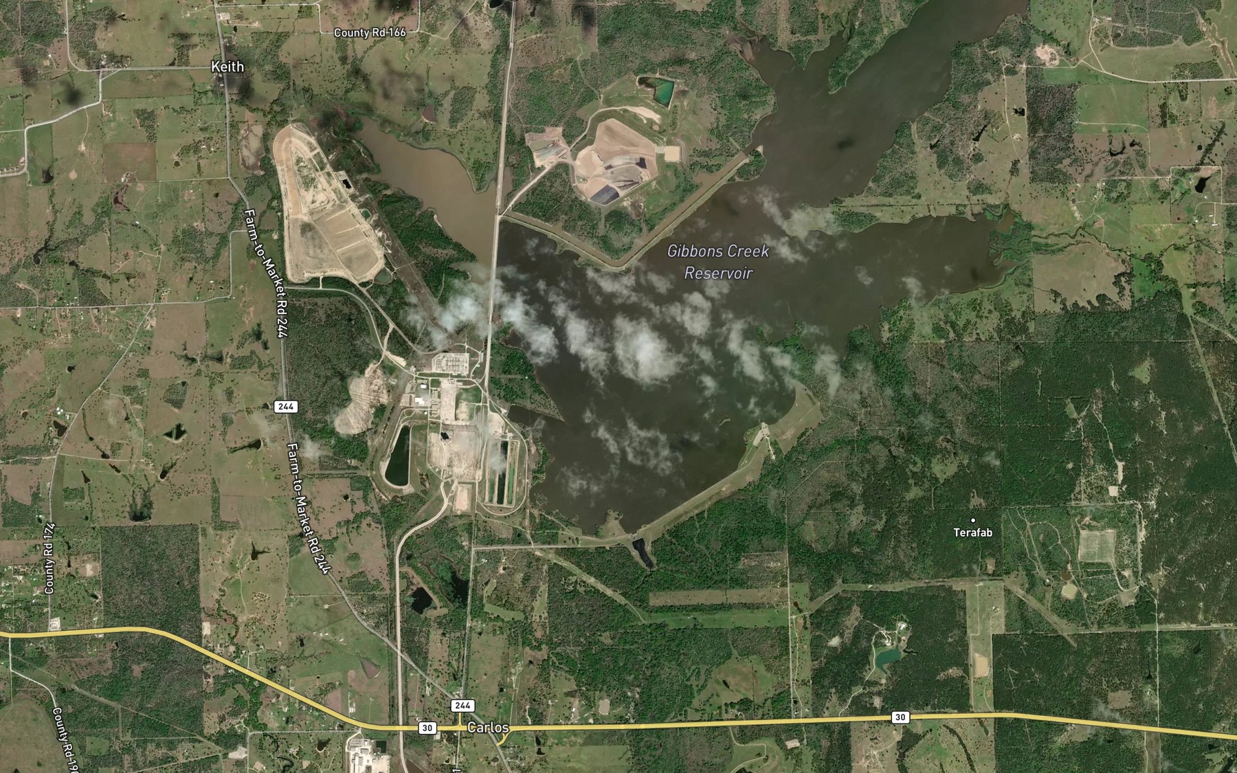 Satellite map of the Hog Creek