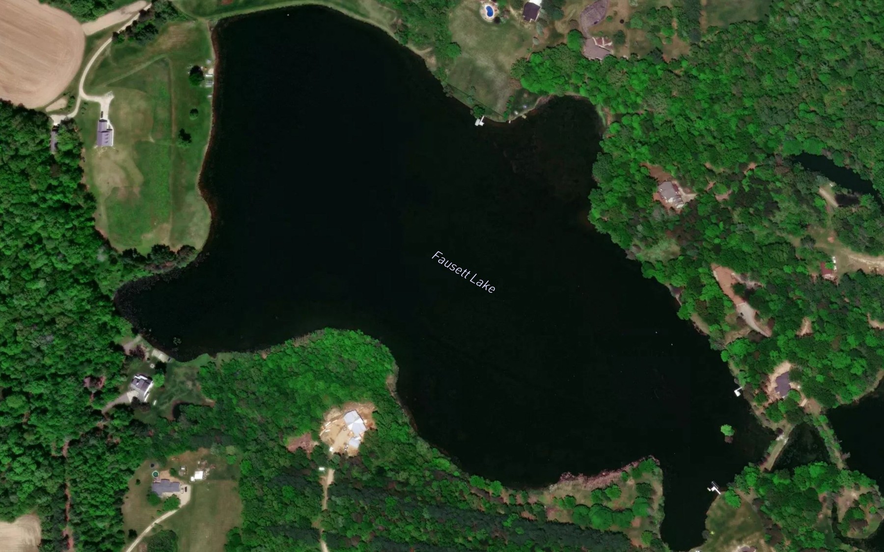 Satellite map of the Fausett Lake