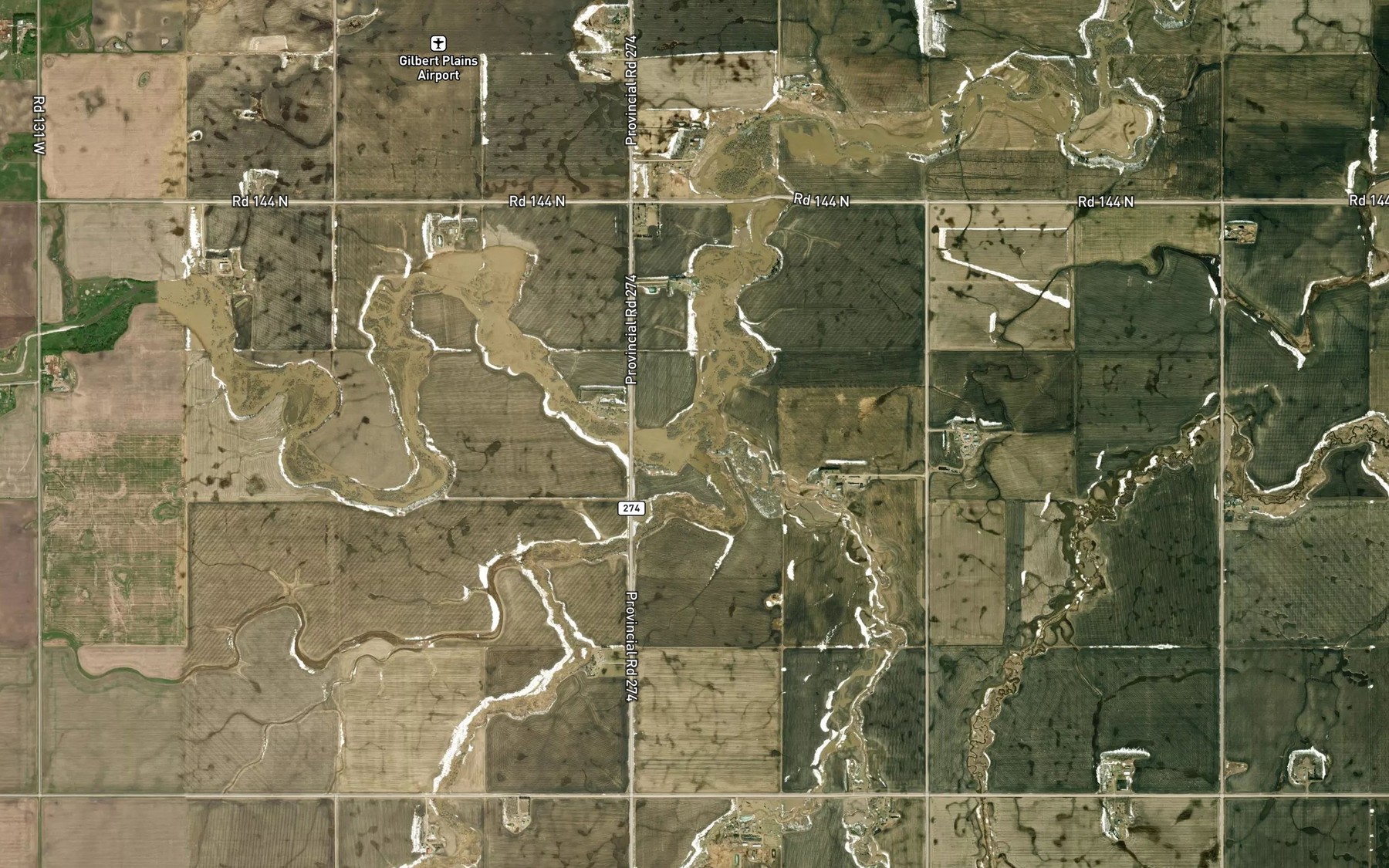 Satellite map of the Browns Creek