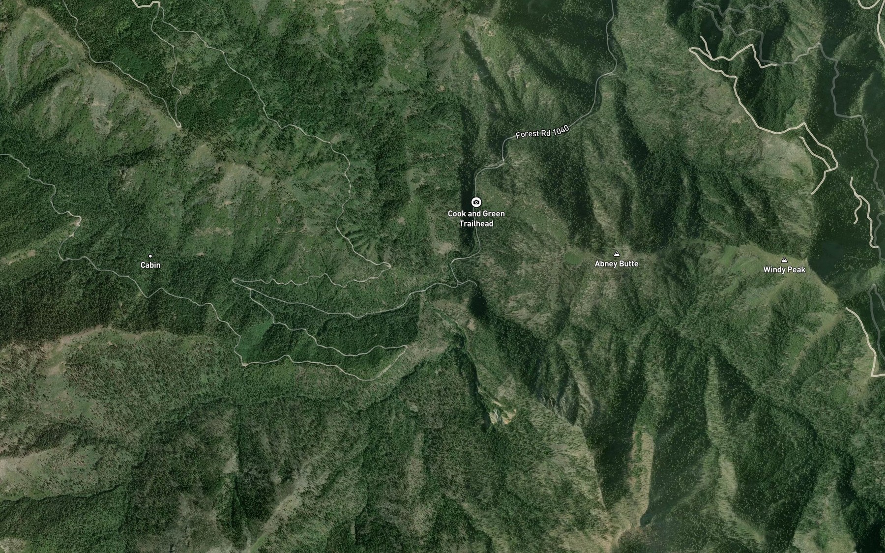 Satellite map of the Whisky Creek