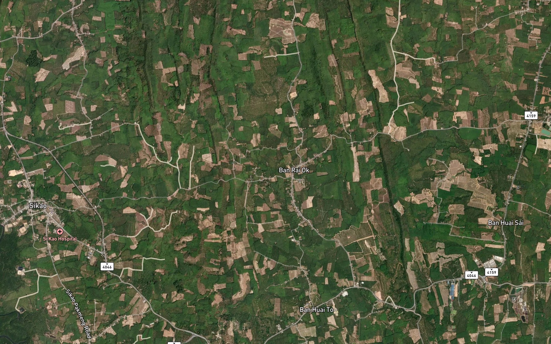 Satellite map of the Khlong Rai Ok