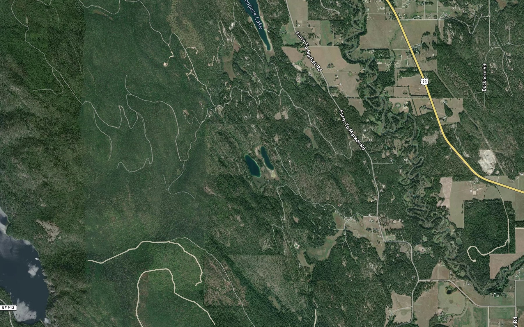 Satellite map of the Twin Lakes