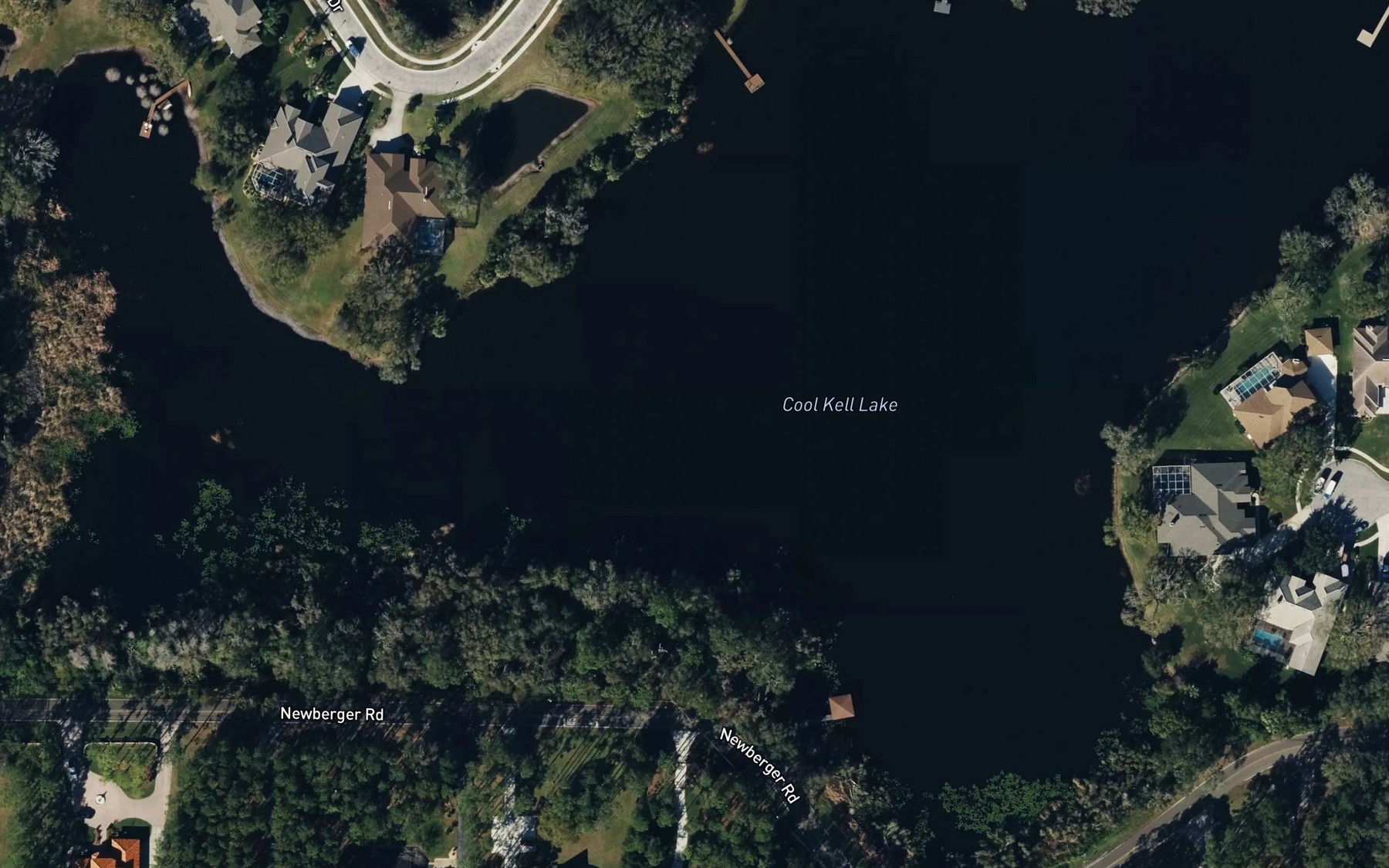 Satellite map of the Cool Kell Lake