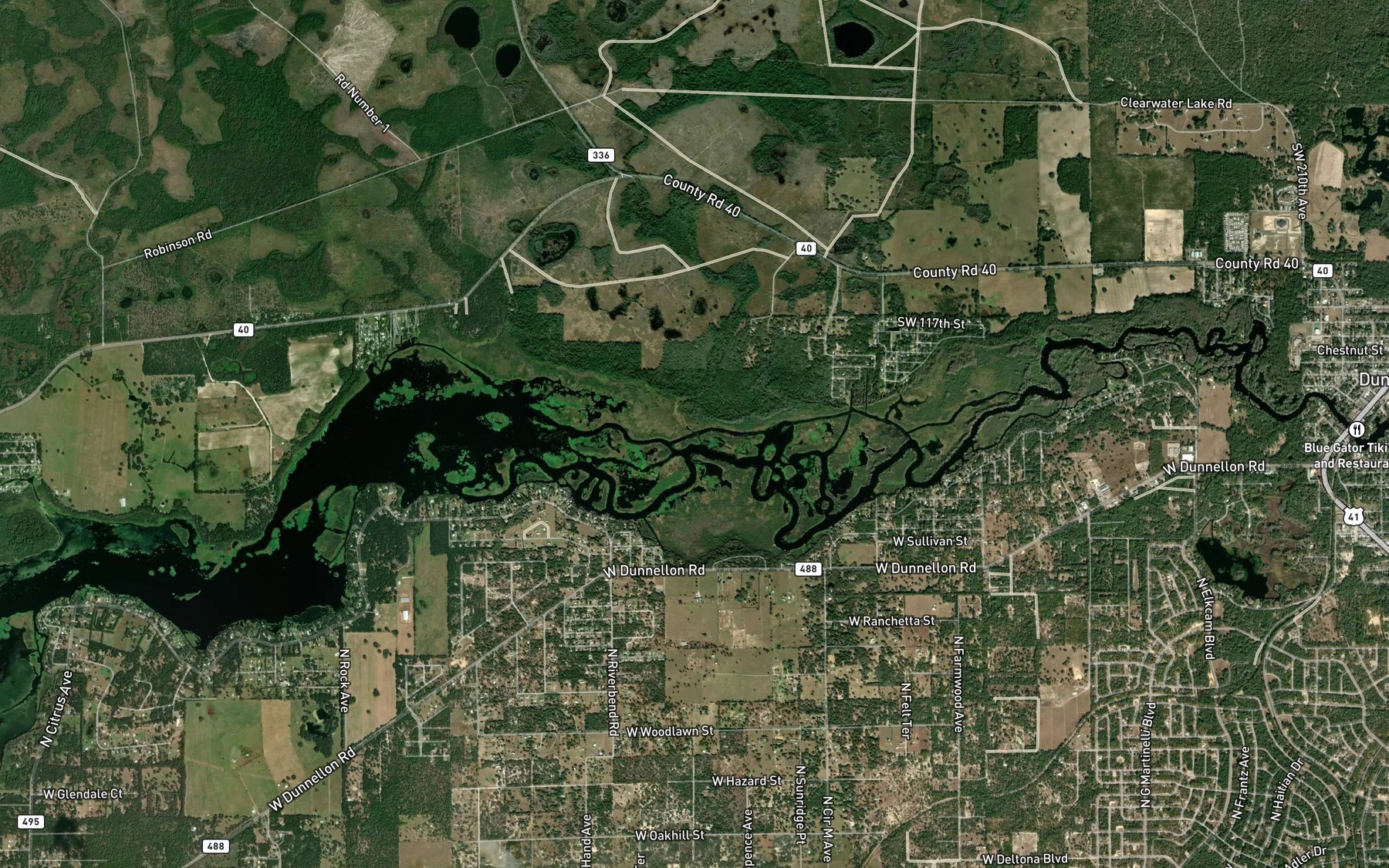 Satellite map of the Turner Creek