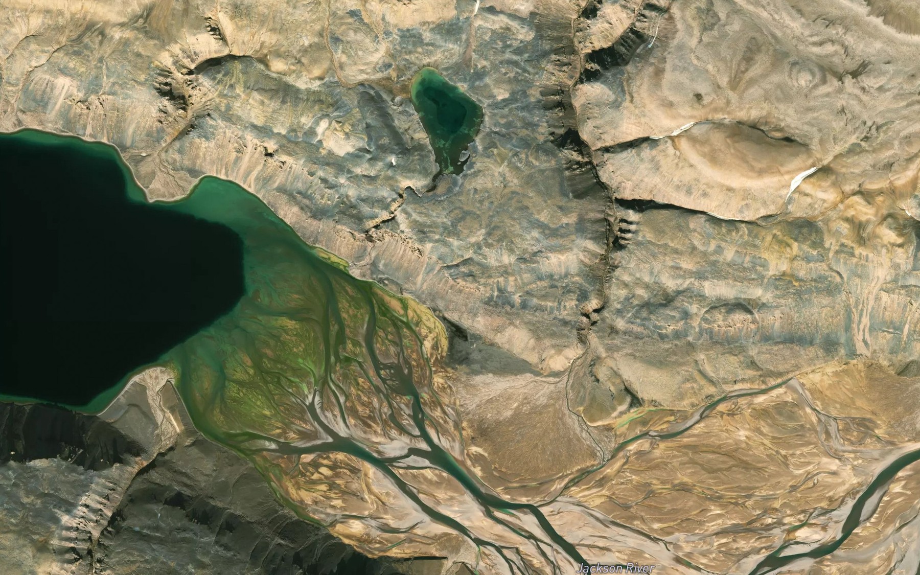 Satellite map of the Jackson River