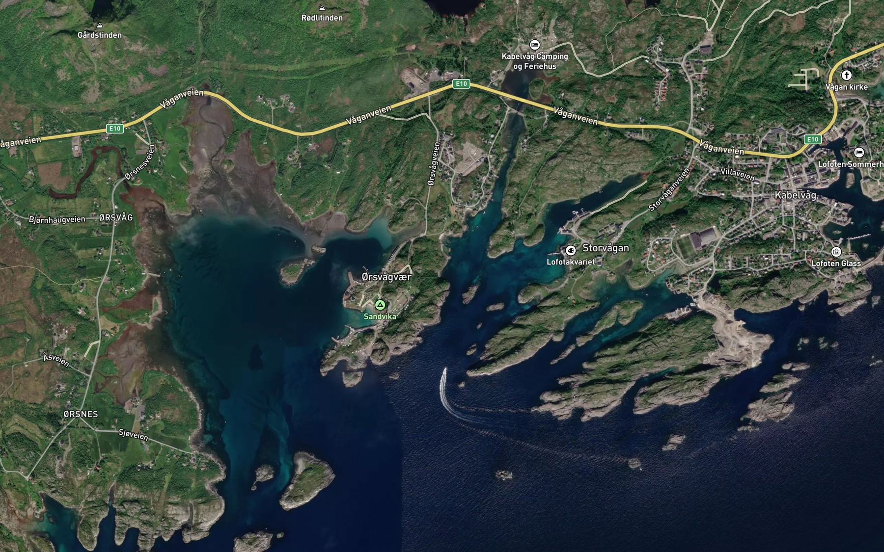 Satellite map of the Steinvika