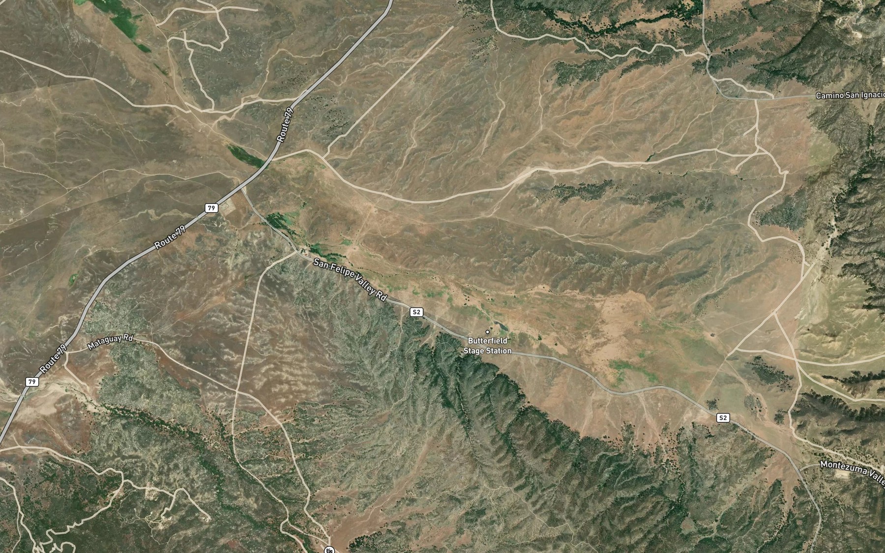 Satellite map of the San Ysidro Creek
