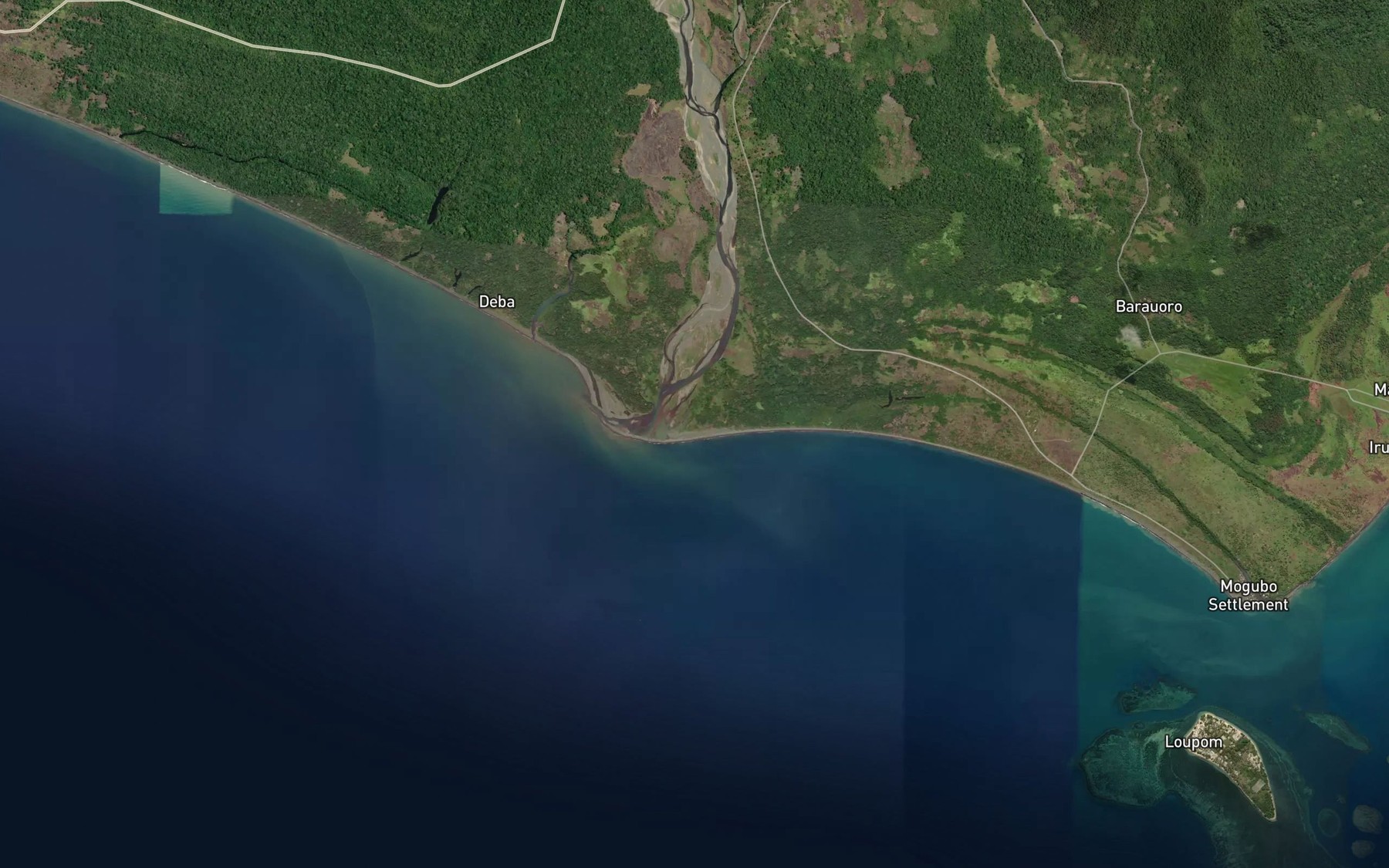 Satellite map of the Bailebu River