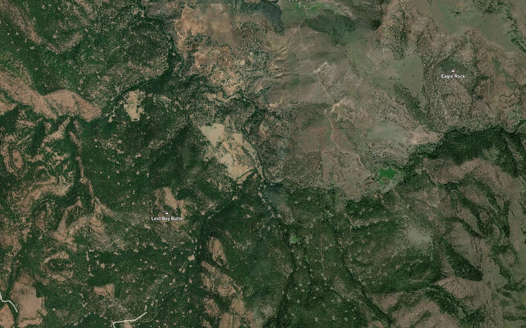 Satellite map of the Wewa Creek