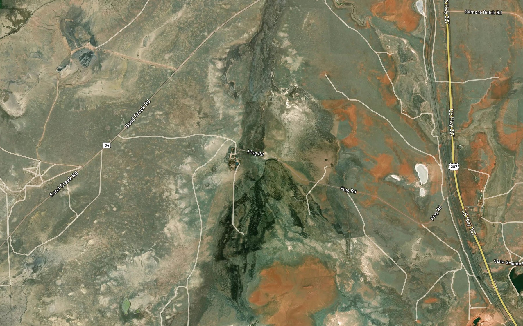 Satellite map of the Willow Creek