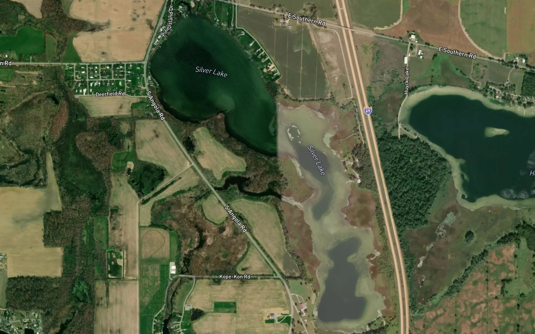 Satellite map of the Silver Lake