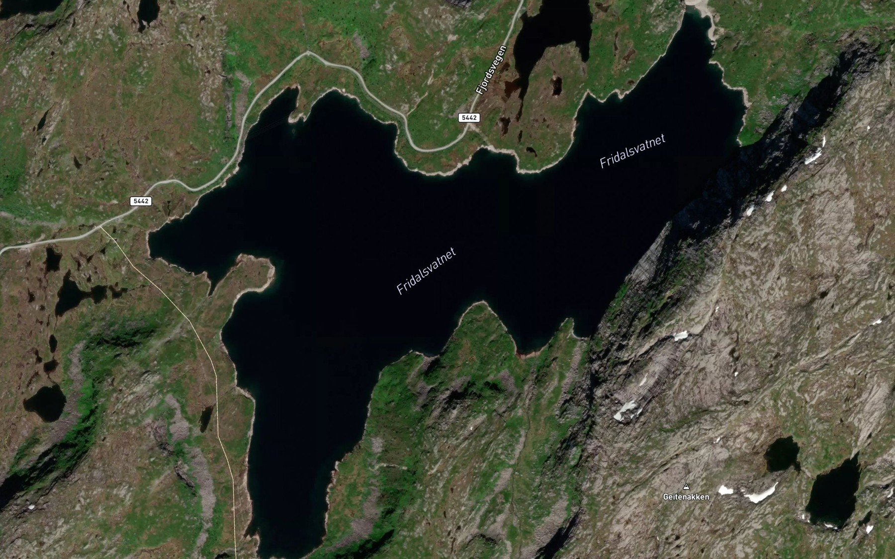 Satellite map of the Fridalsvatnet