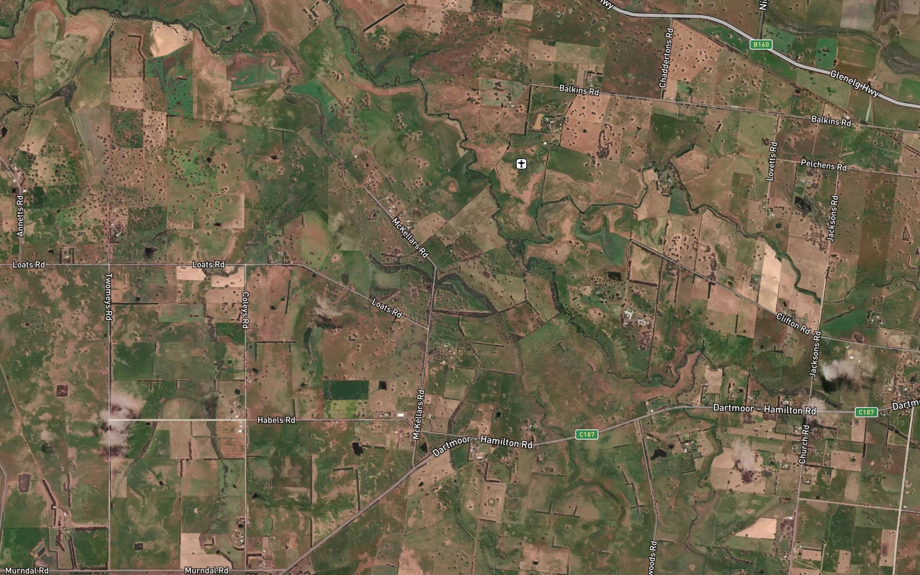 Satellite map of the Voilet Creek