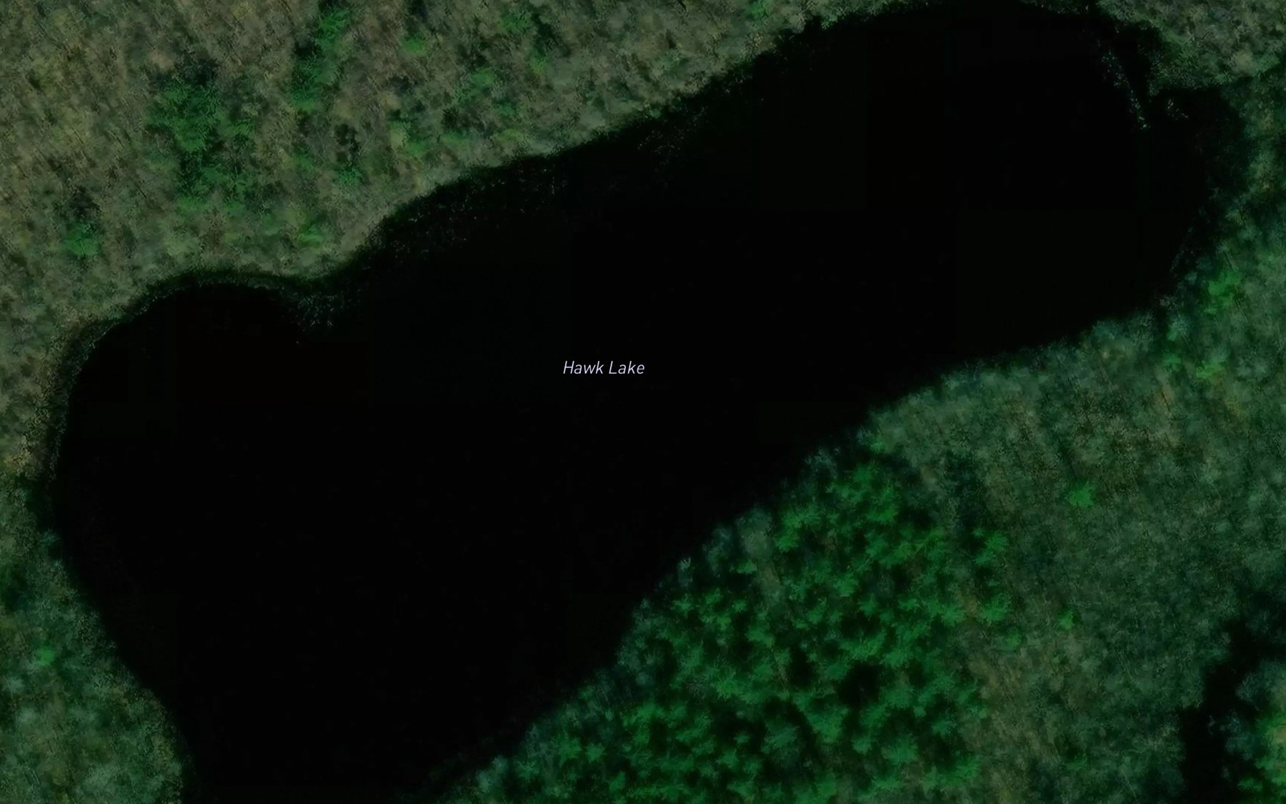Satellite map of the Hawk Lake