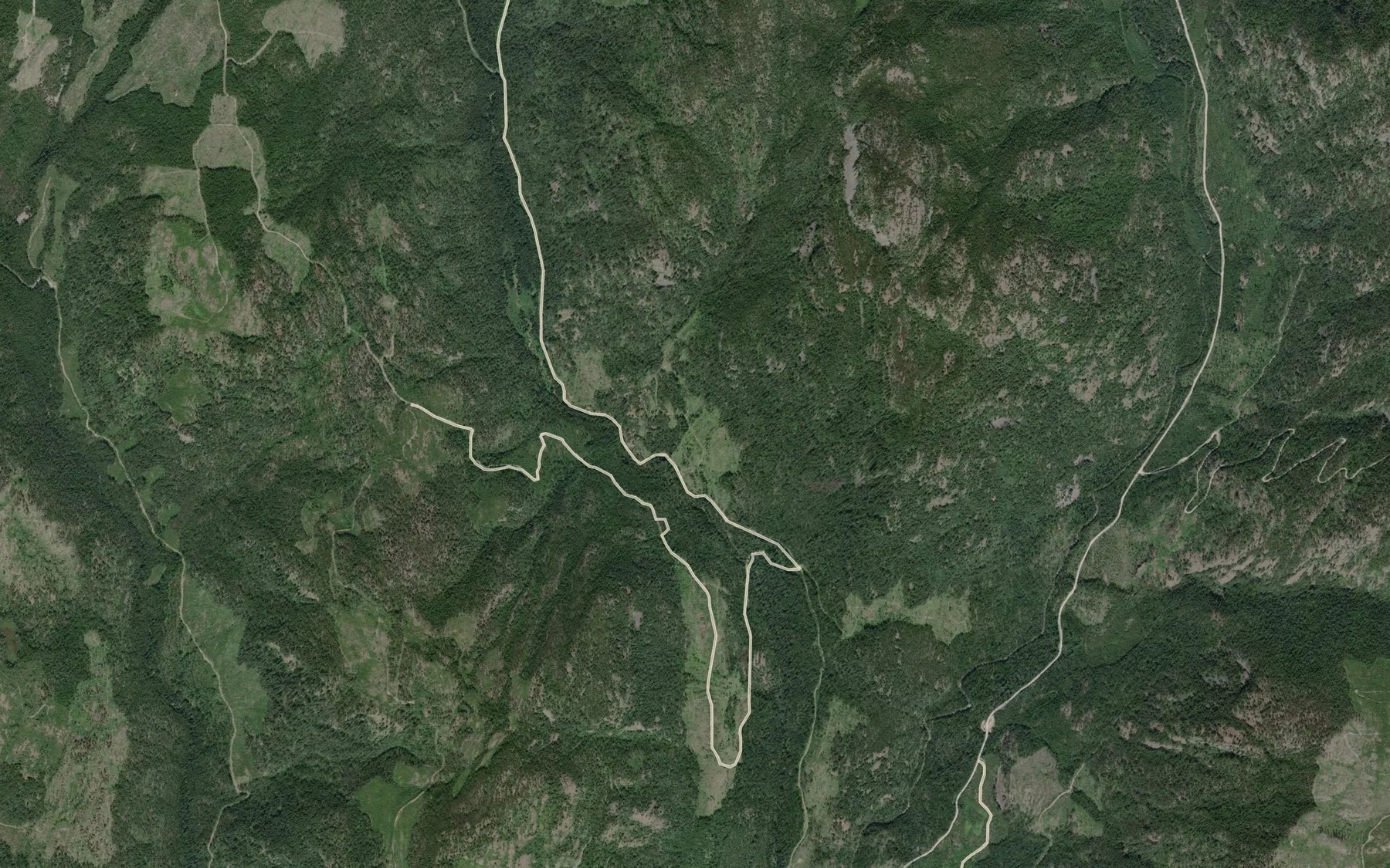 Satellite map of the Pinto Creek