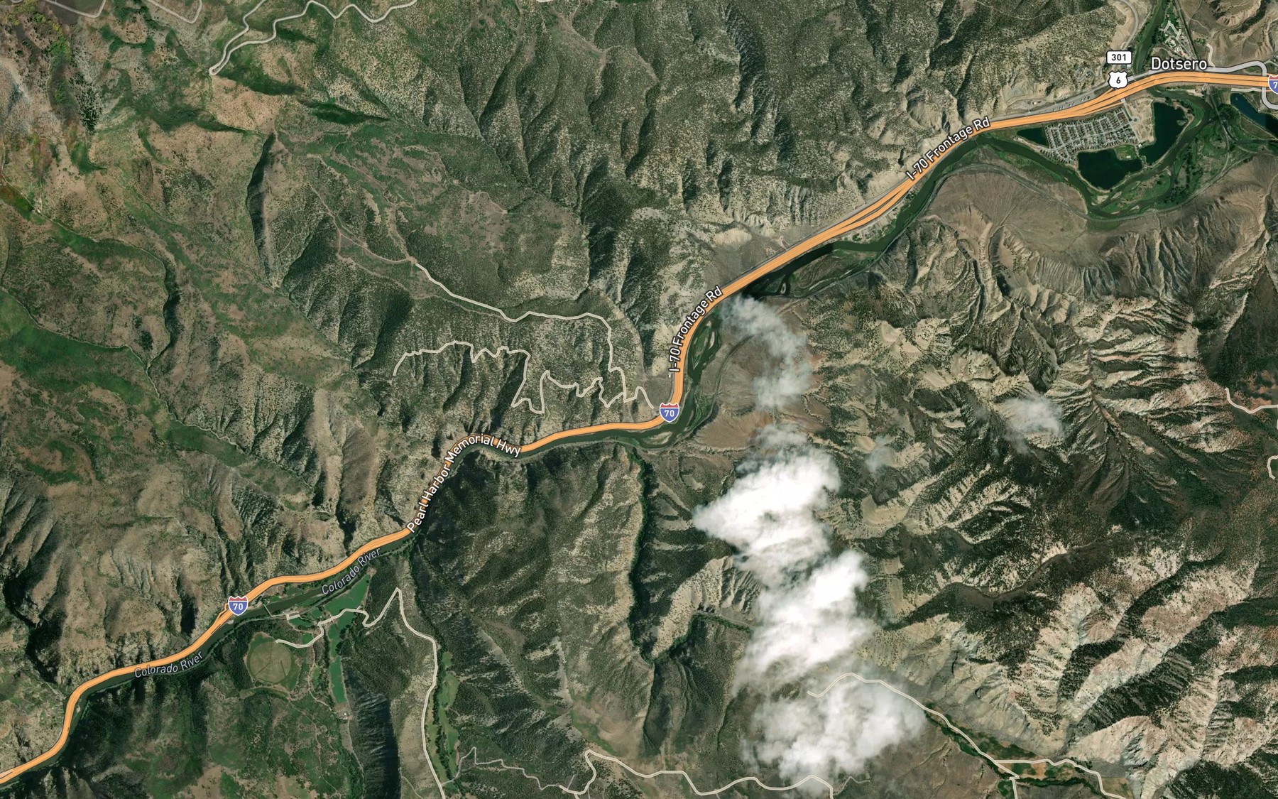 Satellite map of the Dotsero Warm Springs
