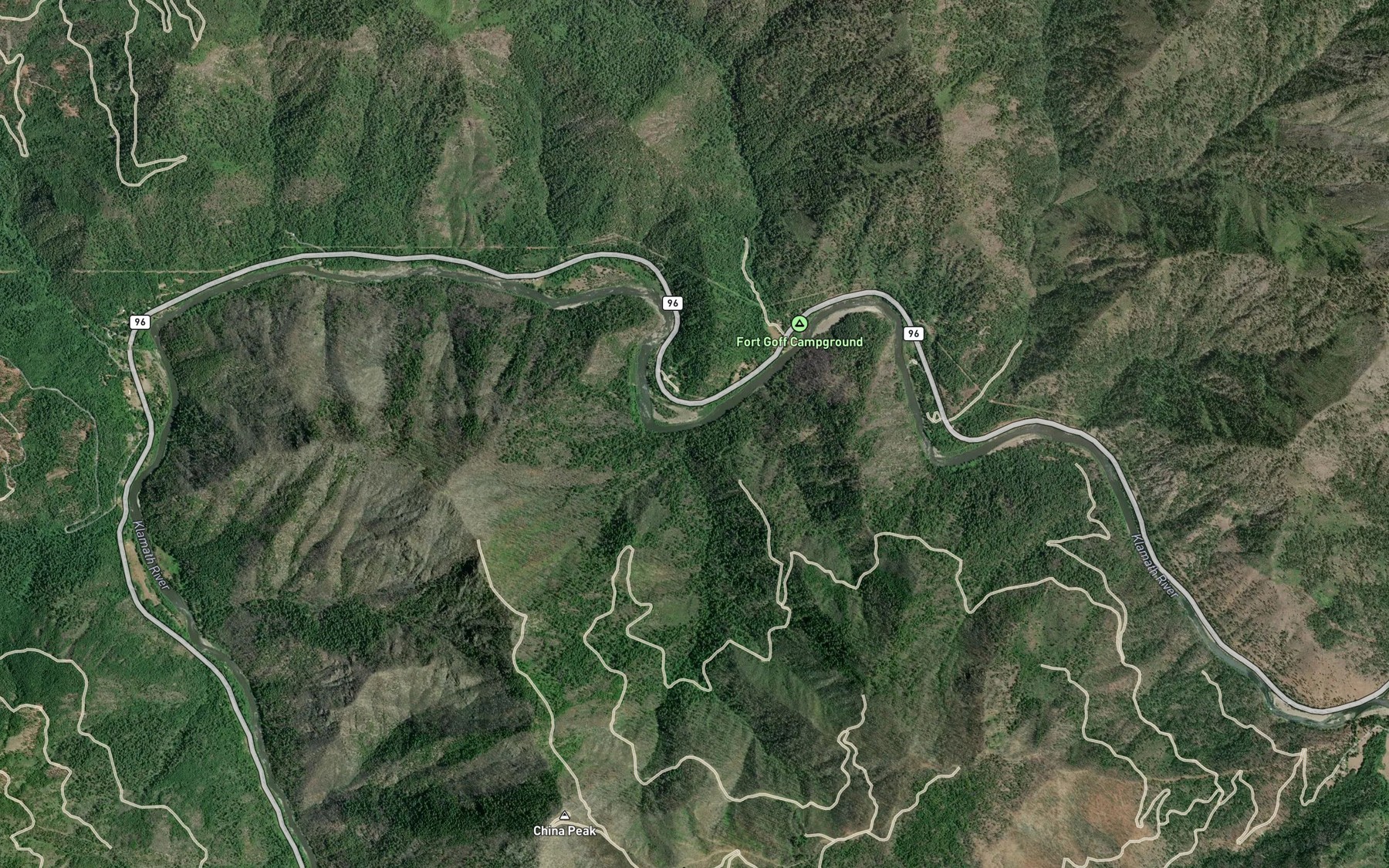 Satellite map of the Ladds Creek