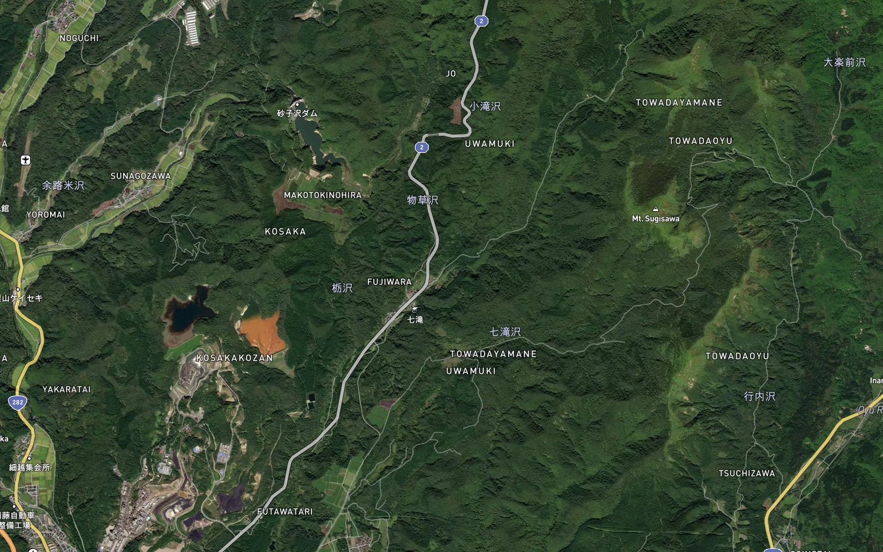 Satellite map of the Arakawa Gawa