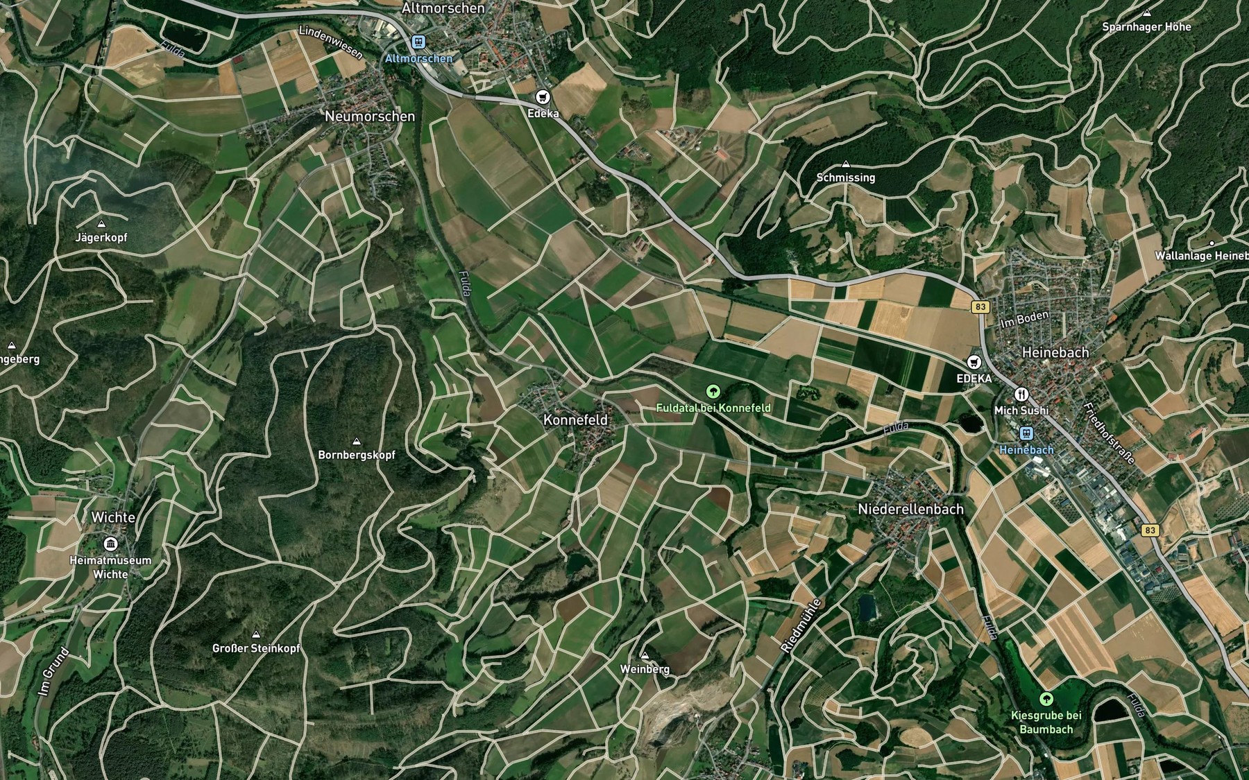 Satellite map of the Kombach