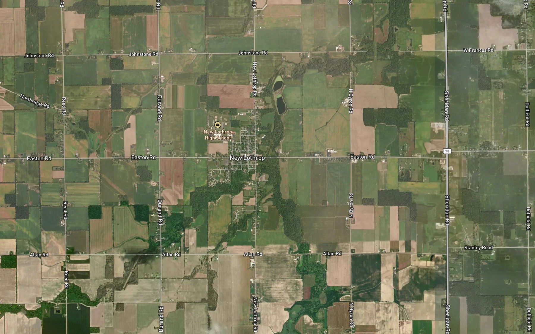 Satellite map of the Porter Creek