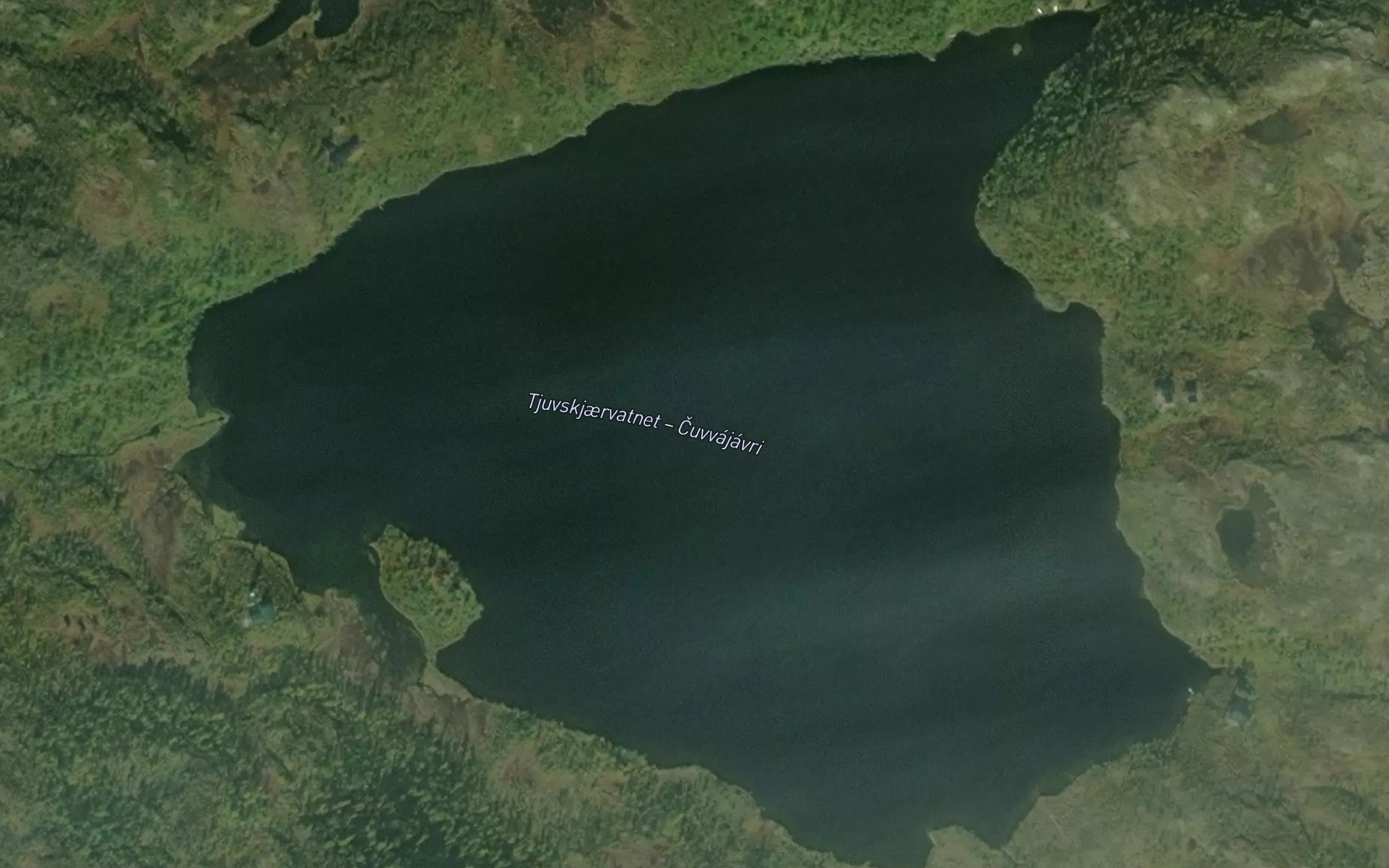 Satellite map of the Tjuvskjervatnet