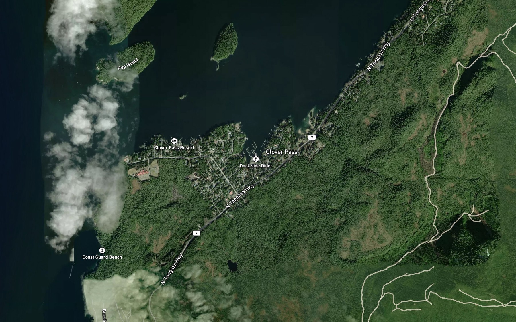 Satellite map of the Trollers Creek