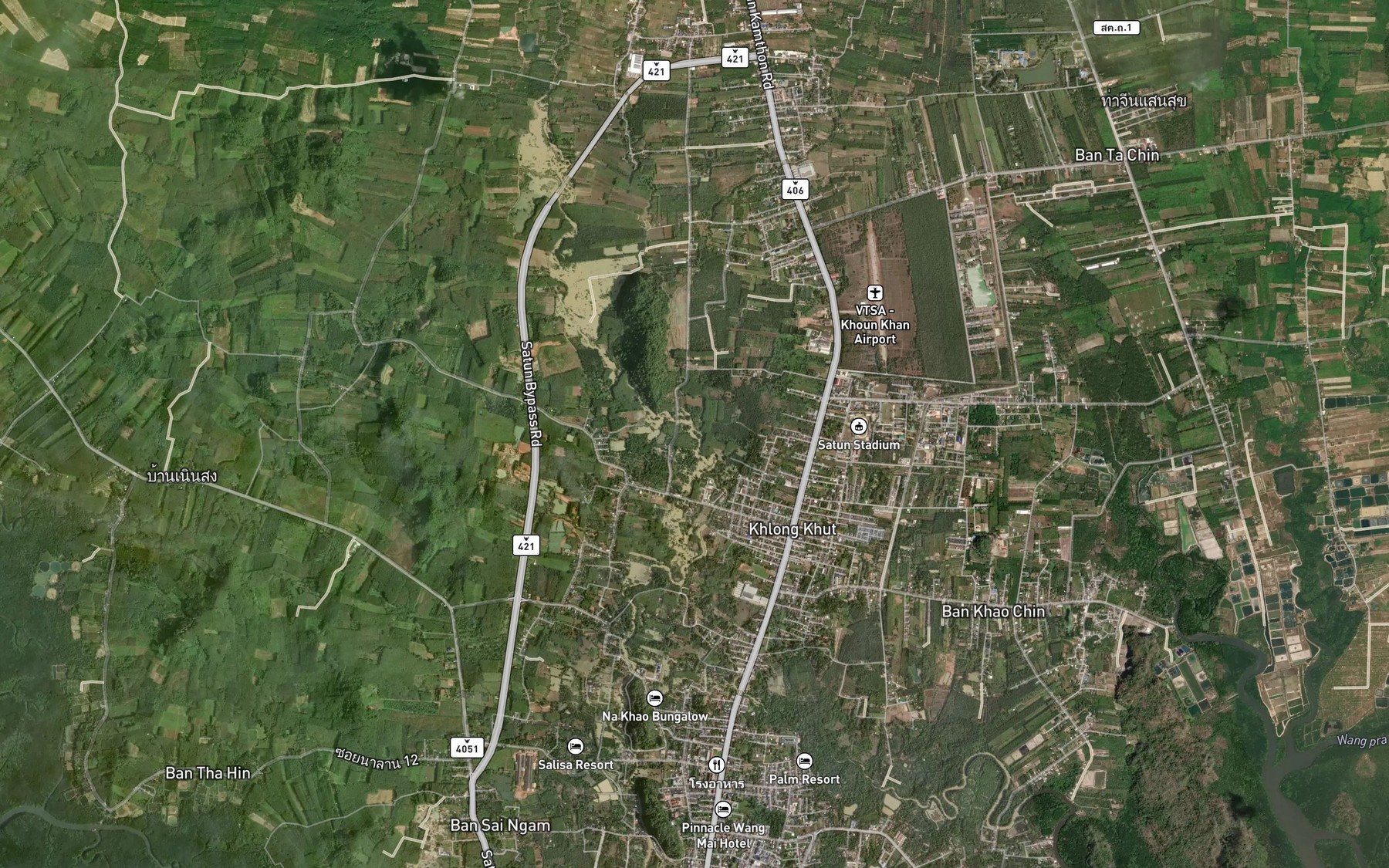 Satellite map of the Khlong Ta Li Klai