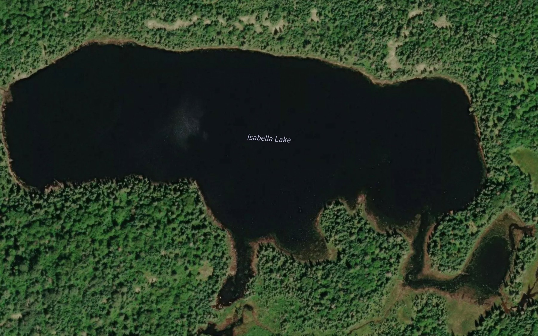 Satellite map of the Isabella Lake