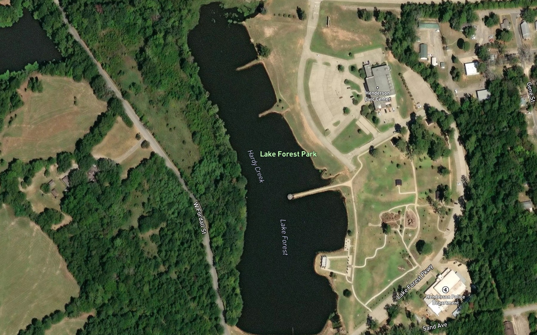Satellite map of the Lake Forrest