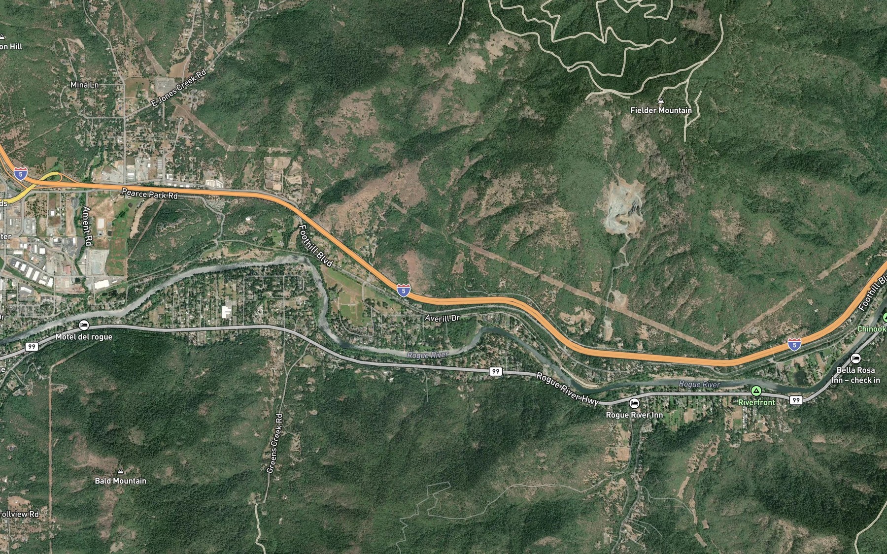 Satellite map of the Fall Creek