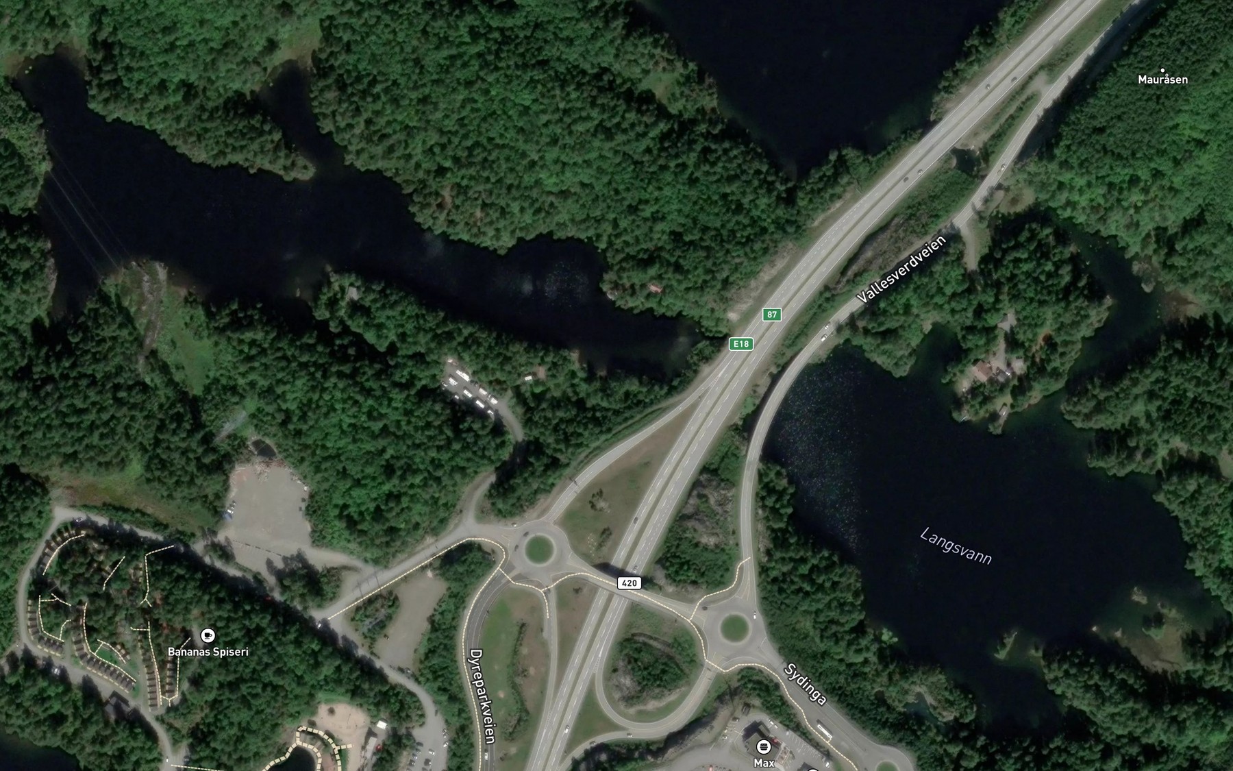 Satellite map of the Langsvann
