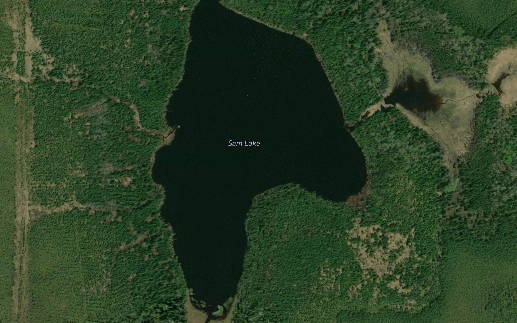 Satellite map of the Sam Lake