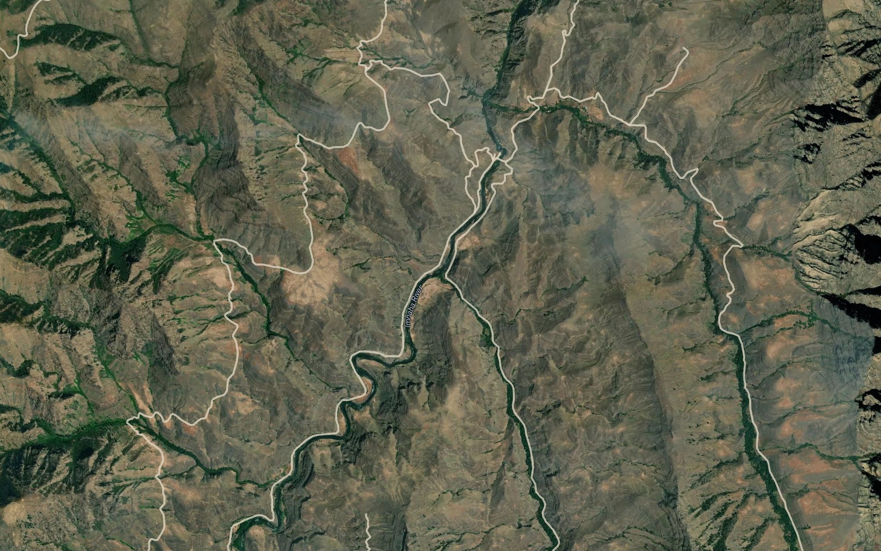Satellite map of the Lightning Creek