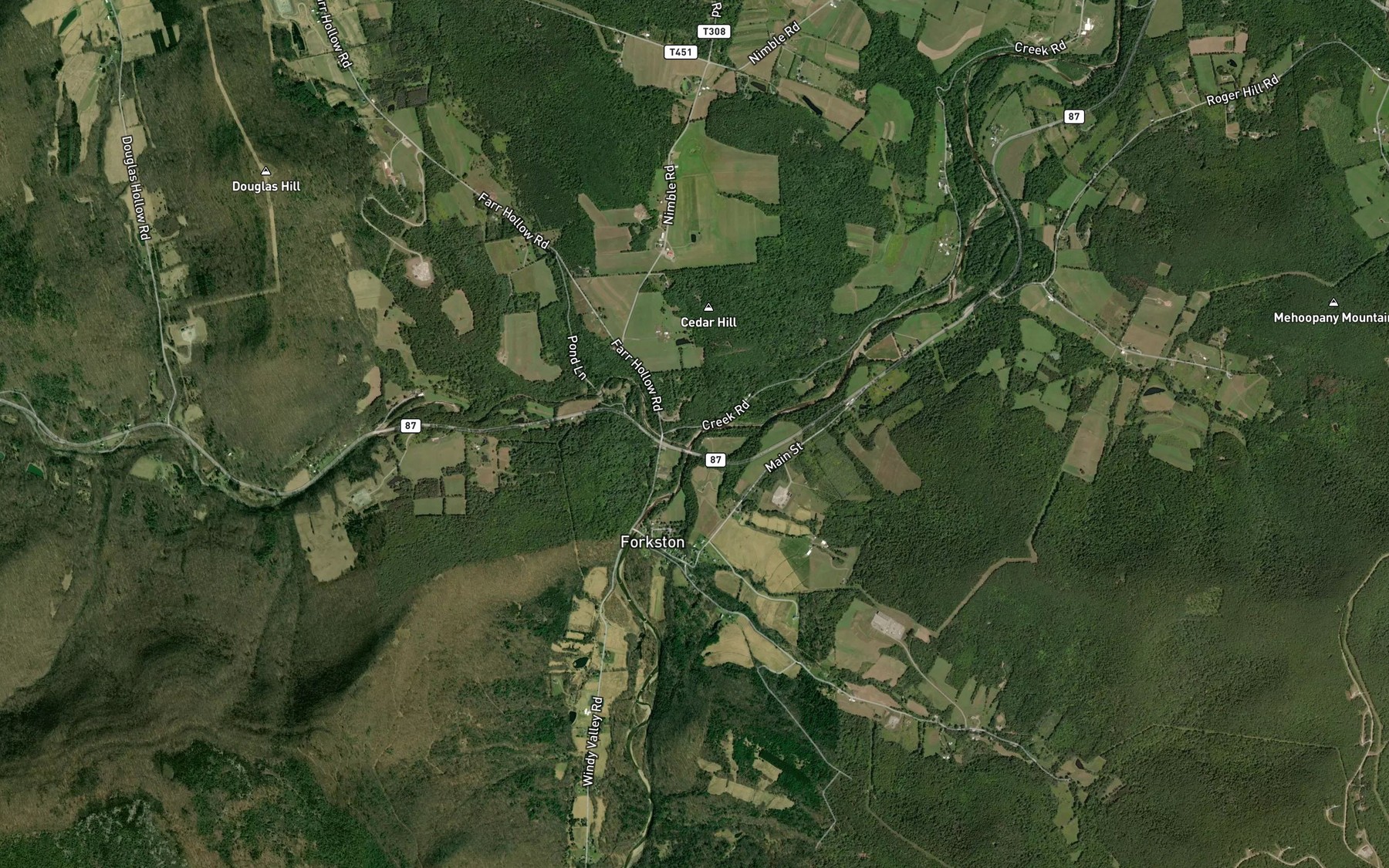 Satellite map of the North Branch Mehoopany Creek