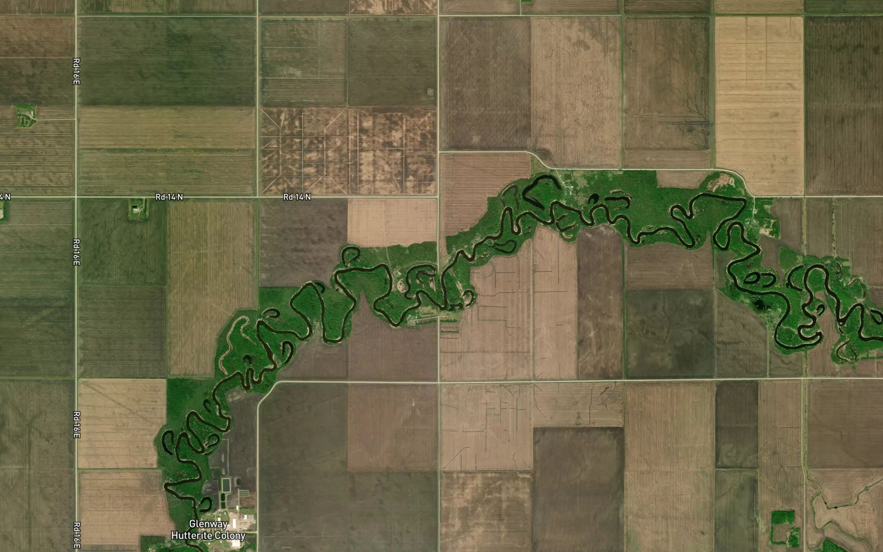 Satellite map of the Langside Drain