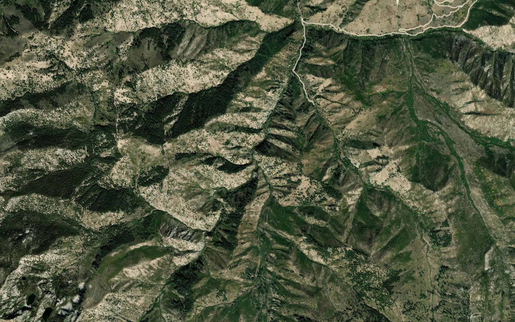 Satellite map of the East Fork Yuba River