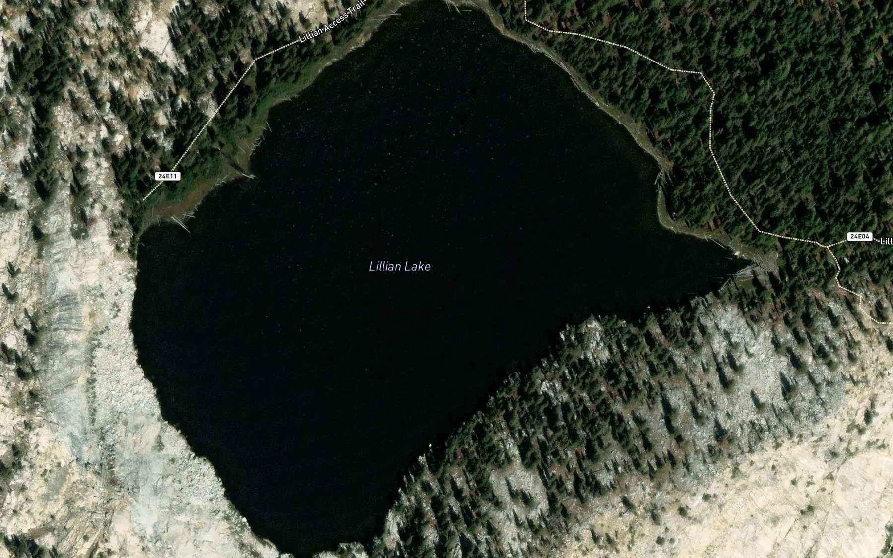 Satellite map of the Lillian Lake