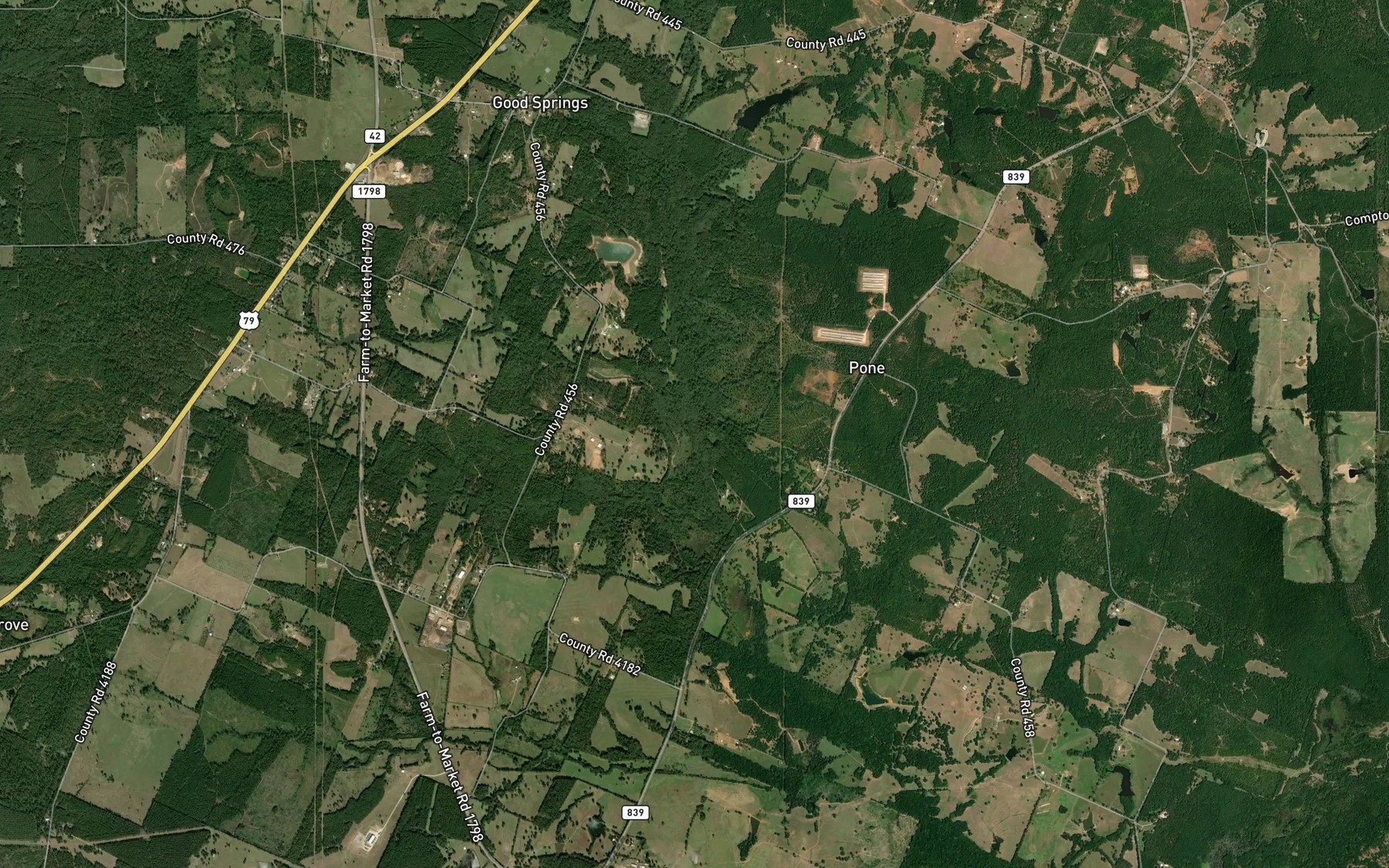 Satellite map of the Ashby Creek