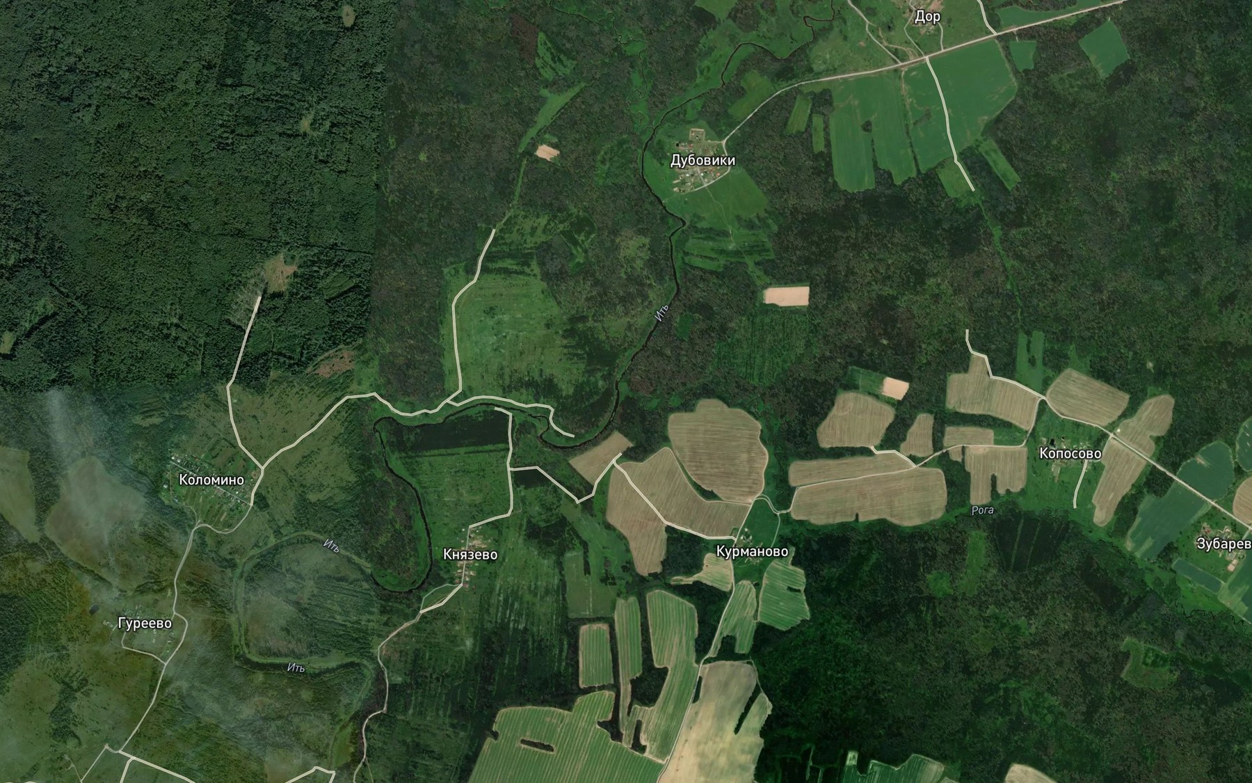 Satellite map of the Roga