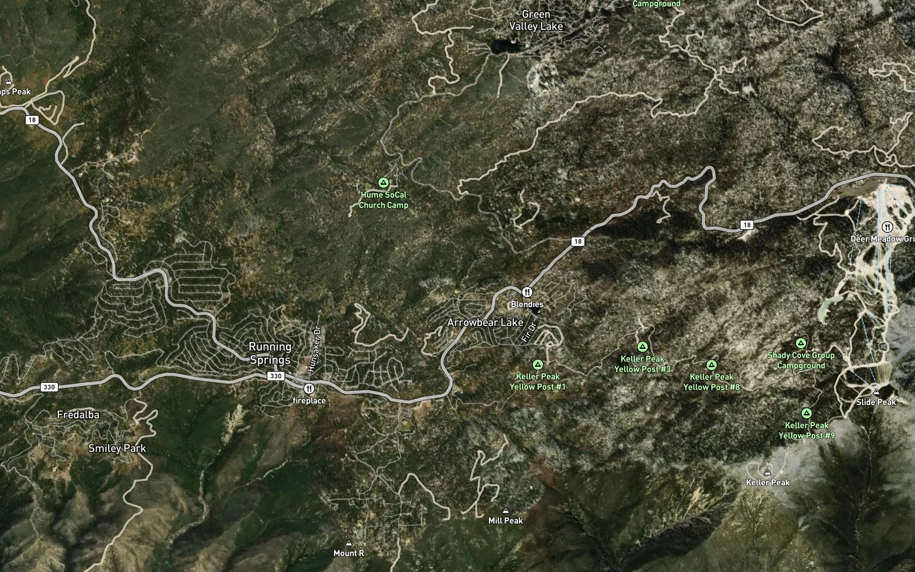 Satellite map of the Deep Creek Lake