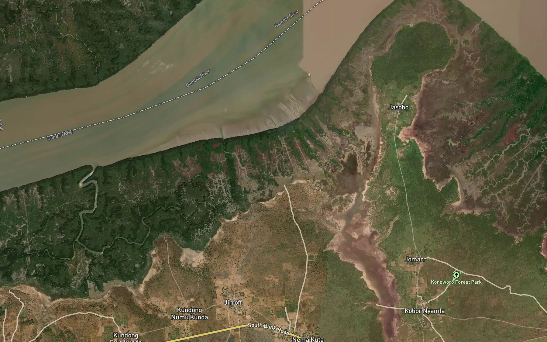 Satellite map of the Kunda Bolon