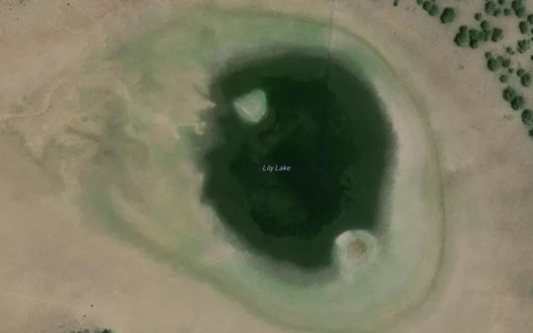 Satellite map of the Lily Lake