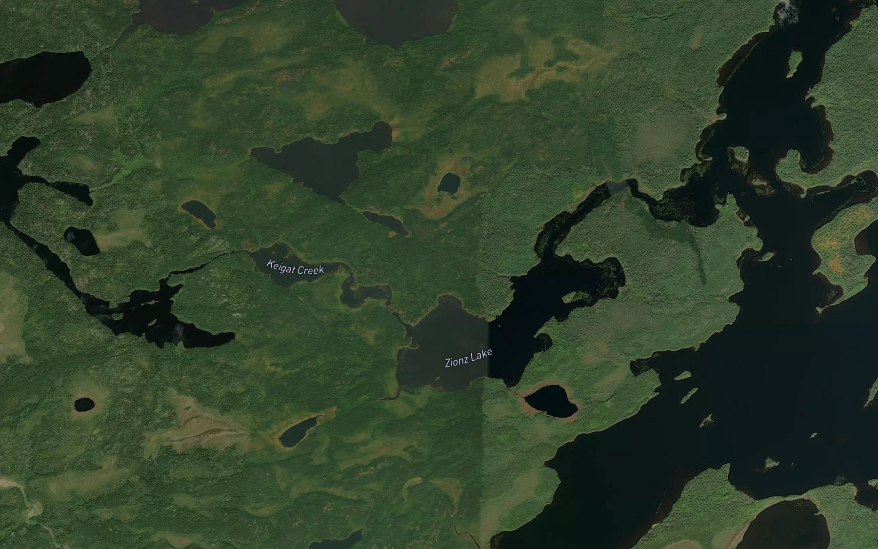 Satellite map of the Keigat Creek